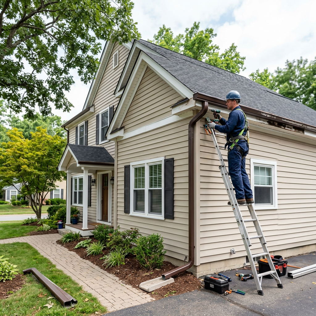 Downpipe repair service | Nansemond River Roofing & Siding
