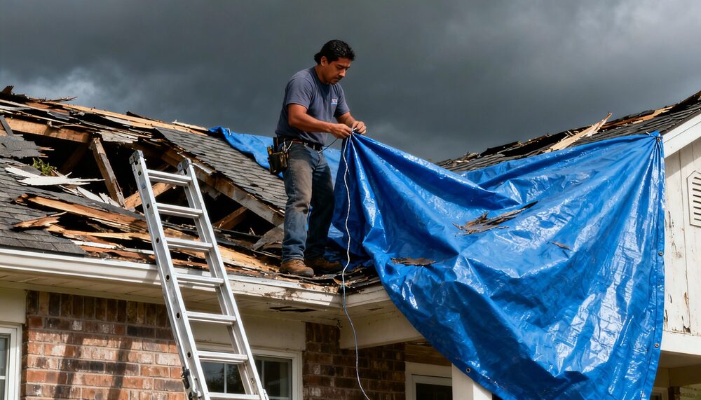 Emergency roof tarping after storm damage | Nansemond River Roofing & Siding