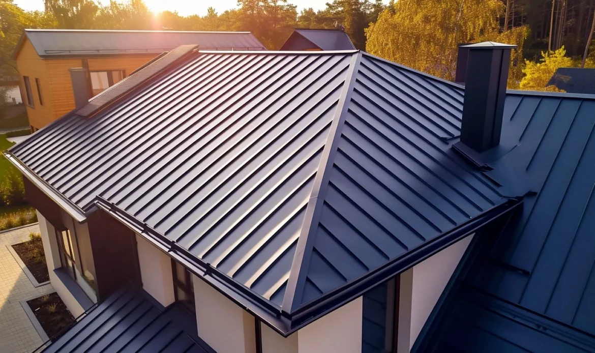 Metal roofing shown in a roof detail | Nansemond River Roofing & Siding