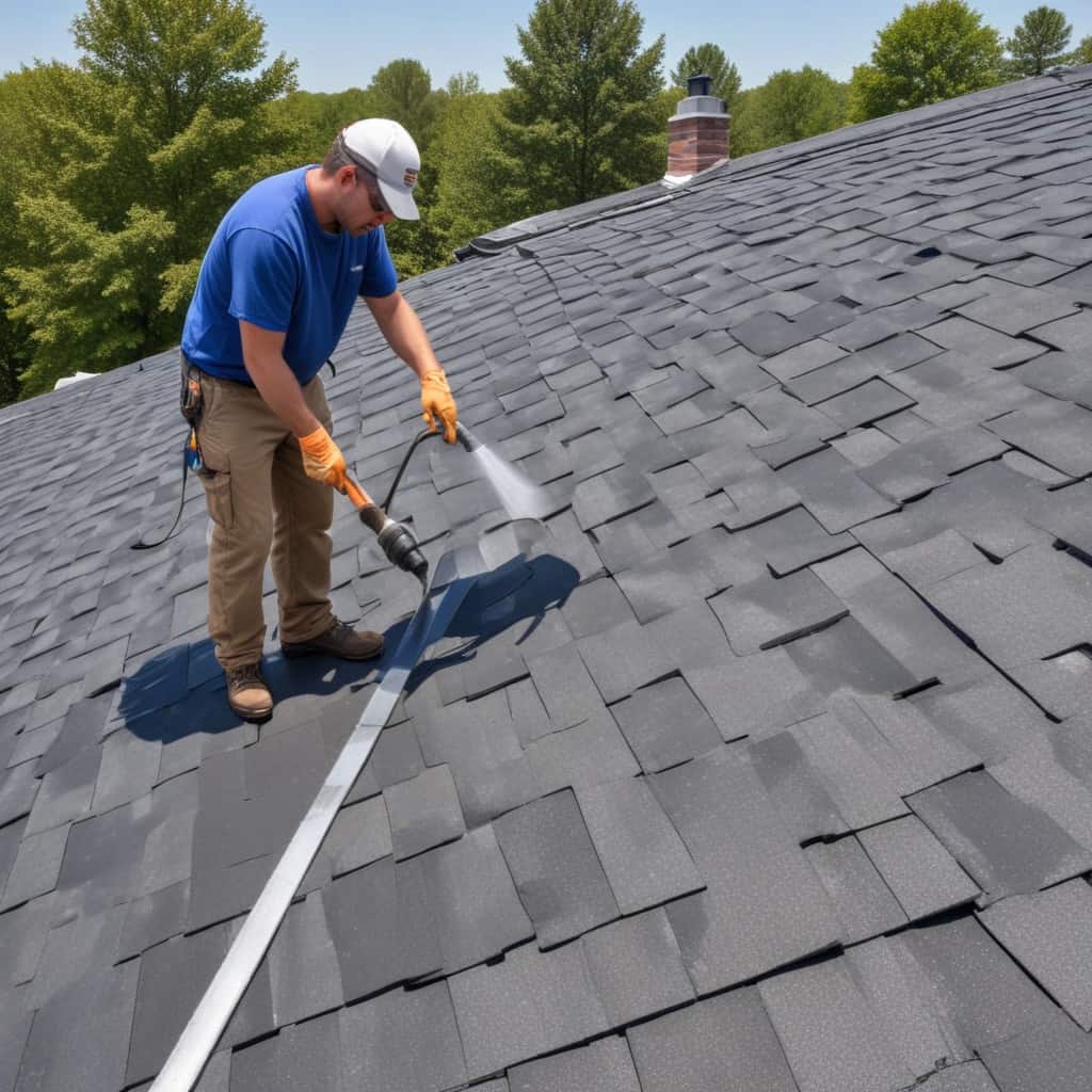 Roof coating applied to shingles | Nansemond River Roofing & Siding